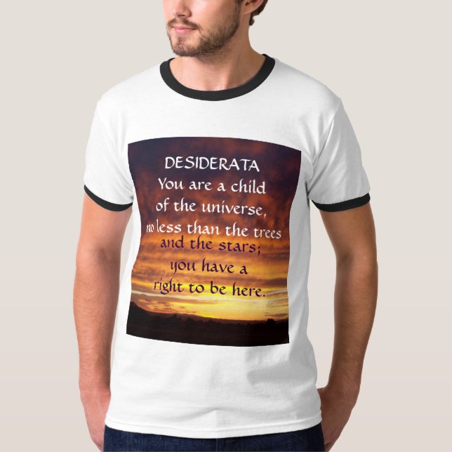Camiseta DESIDERATA do por do sol (Frente)