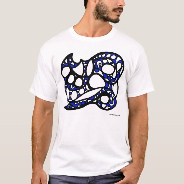 Camiseta Design 006 do azul e do preto (Frente)