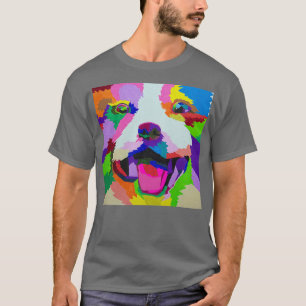 Camiseta Design-173 de pintura acrílica colorida de córgi