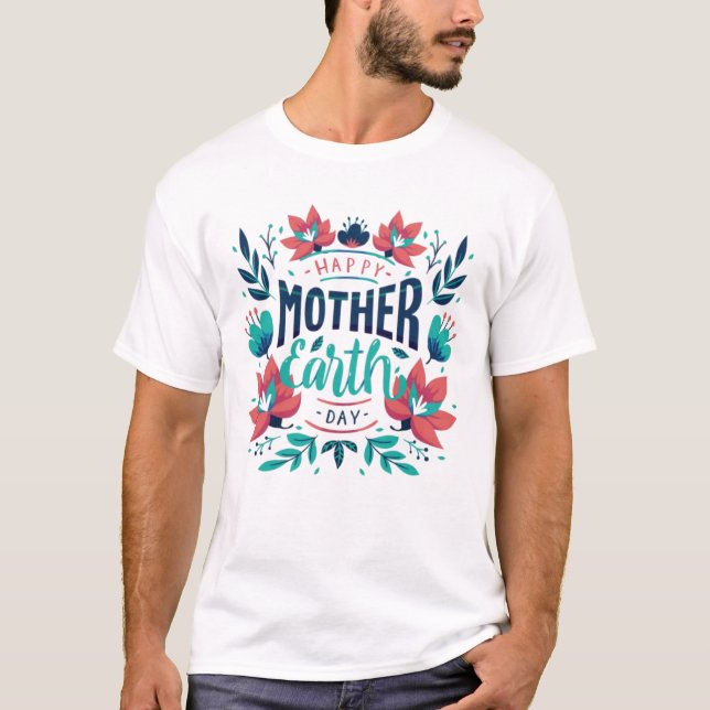 Camiseta Design- 23184, Dia da Mãe Terra Desenhada à Mão (Frente)