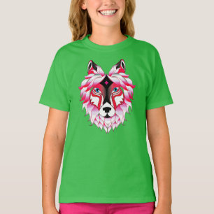 Camiseta Design- 24531 Pink Wolf Head