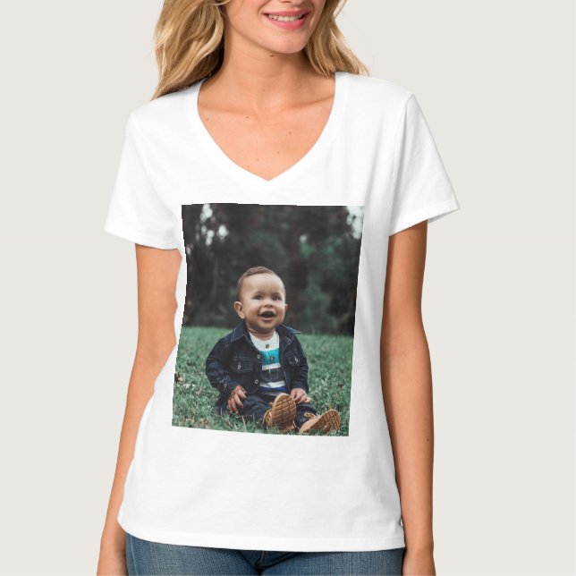 Camiseta Design a Sua Própria Foto Personalizada (Frente)