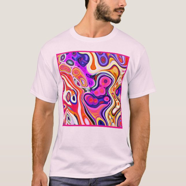 Camiseta Design abstrato colorido no foco (Frente)