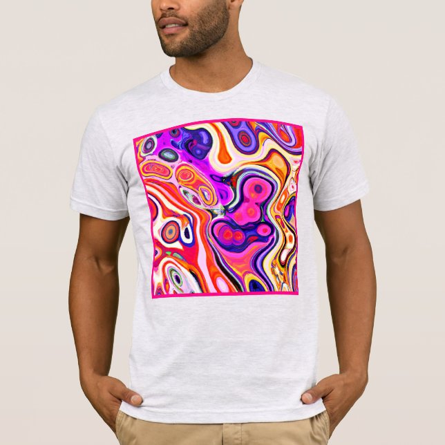 Camiseta Design abstrato colorido no foco (Frente)