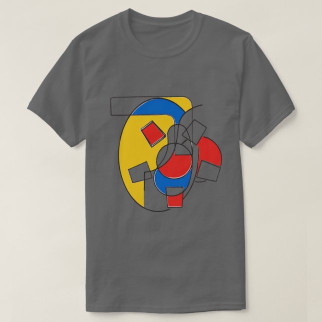 Camiseta Design abstrato com diferentes formas (Frente do Design)