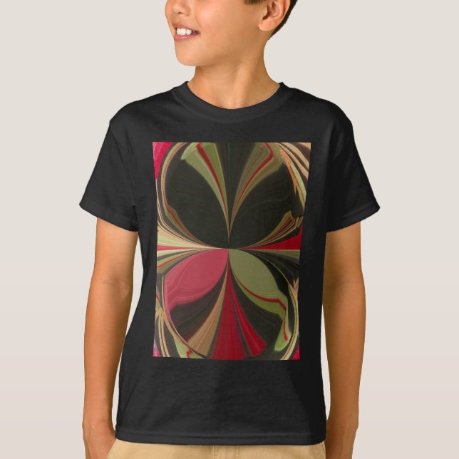 Camiseta Design abstrato com Impressão de arte de linhas fl (Frente)