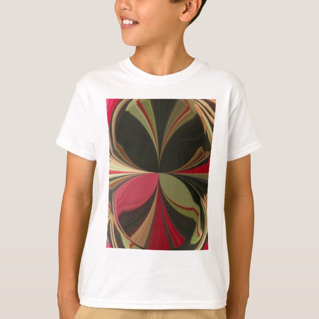 Camiseta Design abstrato com Impressão de arte de linhas fl (Frente)