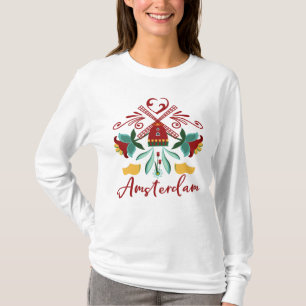Camiseta Design abstrato de Amsterdão Países Baixos Holla