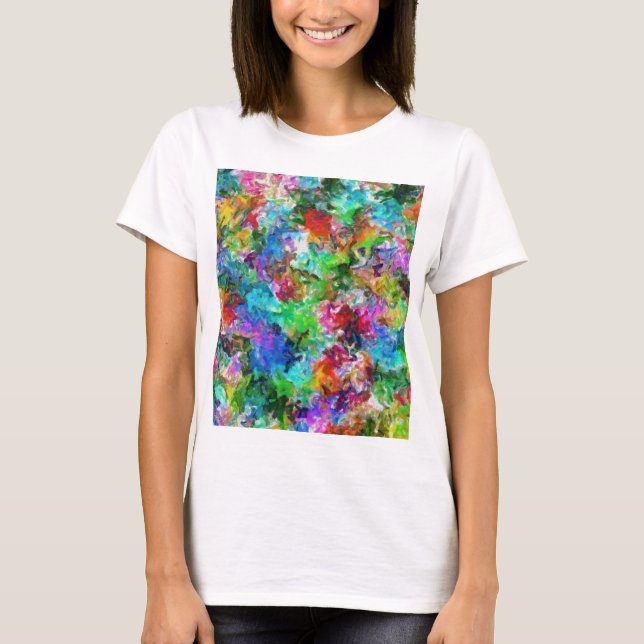 Camiseta Design abstrato de mistura colorida (Frente)