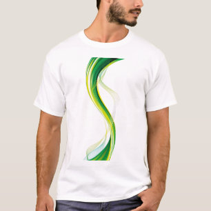 Camiseta Design abstrato de onda verde vertical-34534