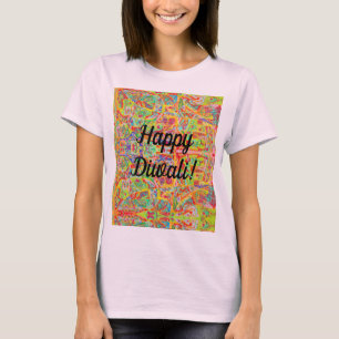 Camiseta design abstrato de sari e Happy Diwali