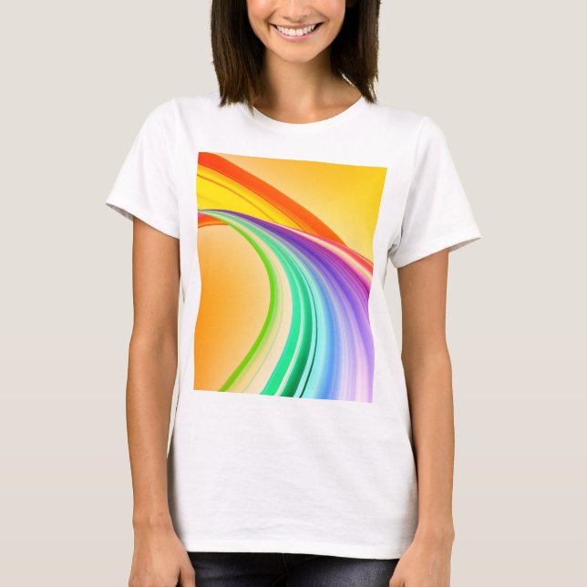Camiseta Design abstrato Fundo amarelo laranja - 10527 (Frente)