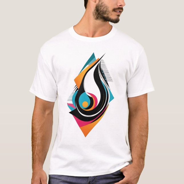Camiseta Design abstrato - Moderno e Na moda (Frente)