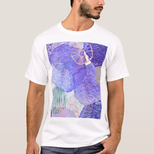 Camiseta Design Abstrato Roxo (Frente)