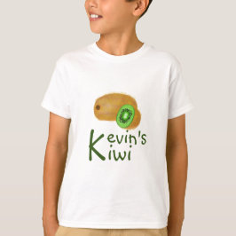 Camiseta Design Adorável de Kiwi com 'K' inicial