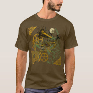 Camiseta Design afligido de Steampunk do olhar