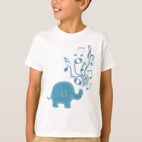 design afortunado do elefante das notas musicais
