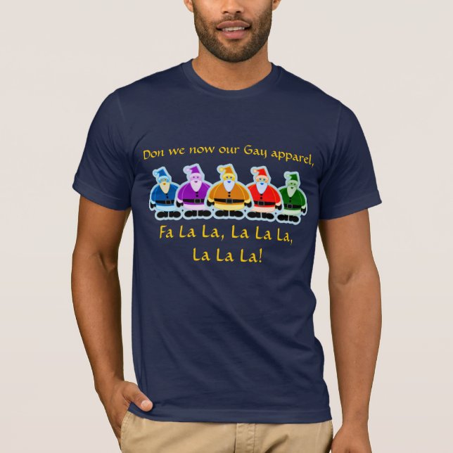 Camiseta Design alegre do Natal do roupa do arco-íris do (Frente)
