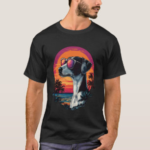 Camiseta Design Amantes Whippet Pôr do Sol Retro Whippet