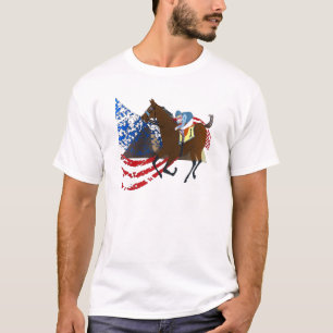 Camiseta design americano da corrida de cavalos do faraó