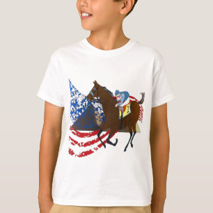 Camiseta design americano da corrida de cavalos do faraó