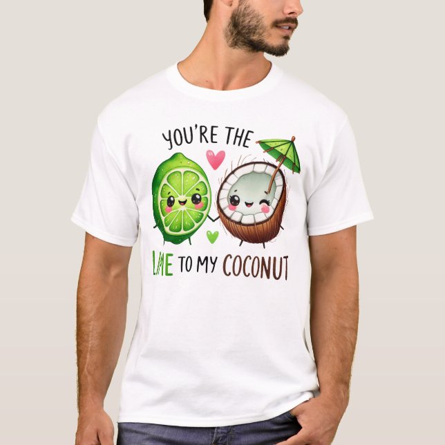 Camiseta Design Amigável de Lima e Coco Fofo (Frente)