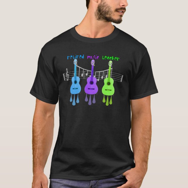 Camiseta Design aposentado das guitarra do professor de (Frente)