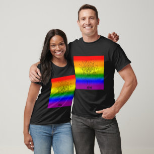 Camiseta Design Áries Zodíaco Arco-íris Orgulho LGBTQ