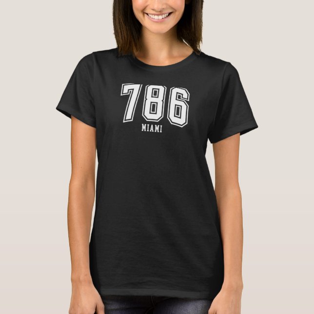 Camiseta design atlético archado em Miami FL 786 (Frente)