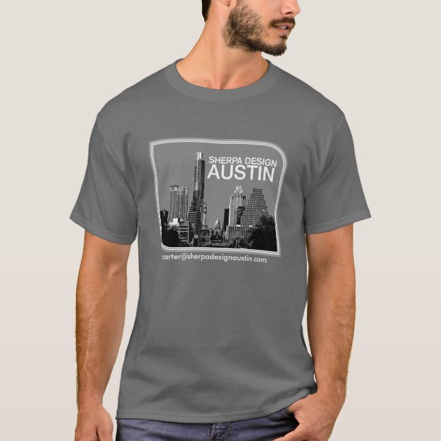 Camiseta design austin do sherpa (Frente)