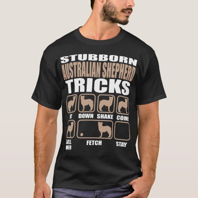 Camiseta Design australiano teimoso dos truques do pastor (Frente)