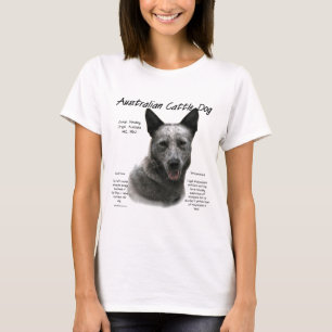 Camiseta Design (azul) australiano da história do cão do