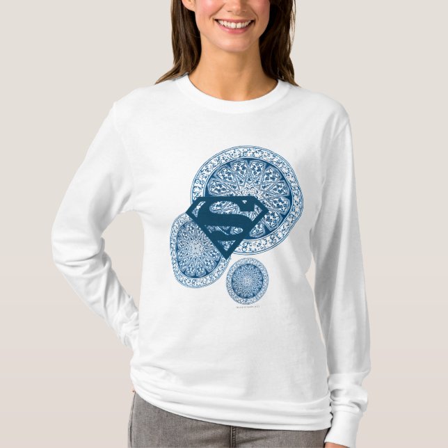 Camiseta Design azul do círculo de Supergirl (Frente)