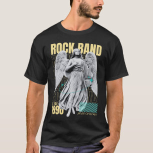Camiseta Design Banda de Rock 1990 Vintage Ousado Moda de R