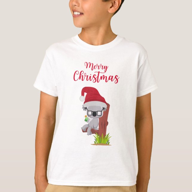 Camiseta Design Bebendo de Koala de Natal australiano (Frente)