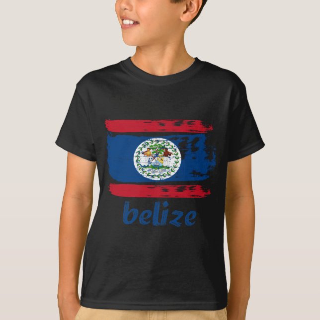 Camiseta Design belizence da bandeira (Frente)