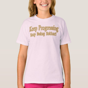 Camiseta Design Bonita Sobre "Continuar Prosseguindo". Comp