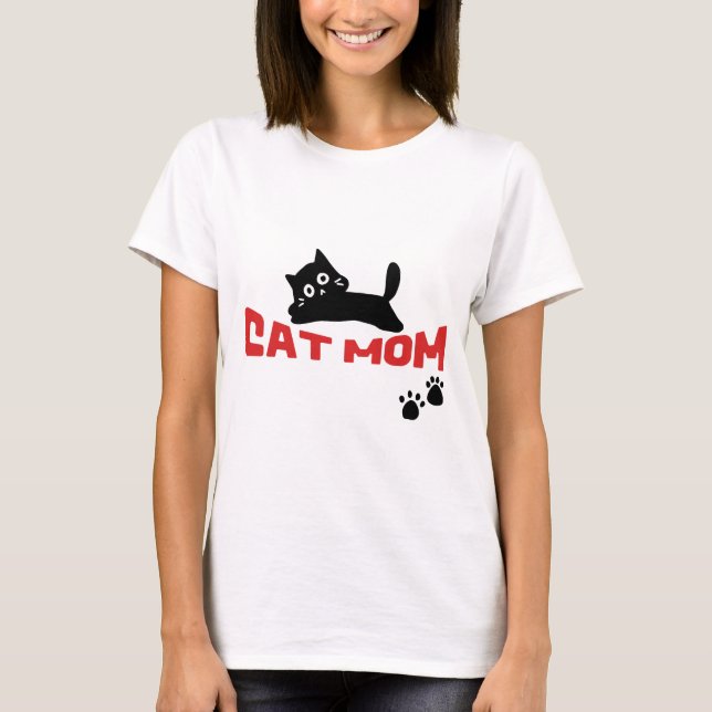 Camiseta Design bonitinha, amante preto de gatos (Frente)