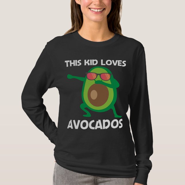 Camiseta Design Bonito Avocado Para Crianças Meninos Fruta  (Frente)