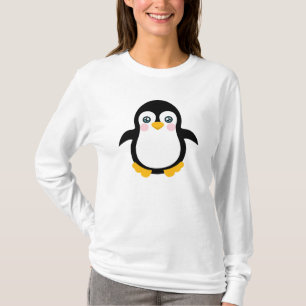 Camiseta Design bonito do pinguim dos desenhos animados