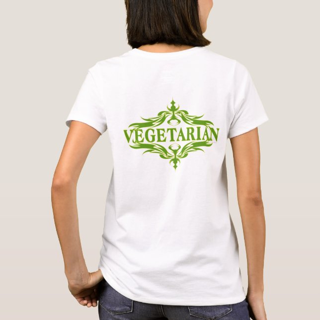 Camiseta Design Bonito para vegetariano (Verso)