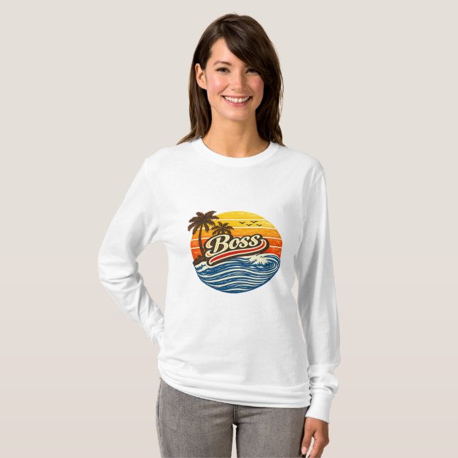 Camiseta Design Boss Retro Pôr do Sol (Frente Completa)
