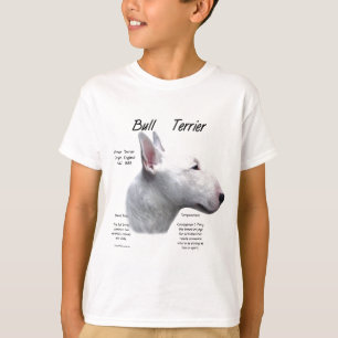 Camiseta Design (branco) da história de bull terrier
