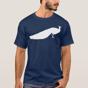 Camiseta Design branco do pássaro do pavão