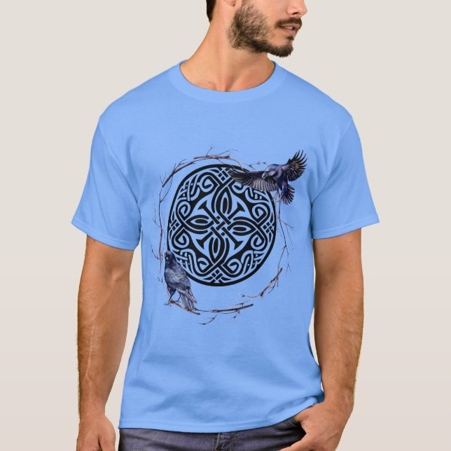 Camiseta Design Celta com Wreath & Ravens (Frente)