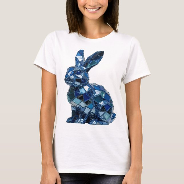 Camiseta Design Chic Prata COELHO AZUL (Frente)