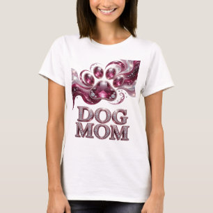Camiseta Design Citação Chic Rosa MÃE DE CÃO