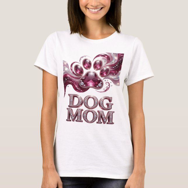 Camiseta Design Citação Chic Rosa MÃE DE CÃO (Frente)