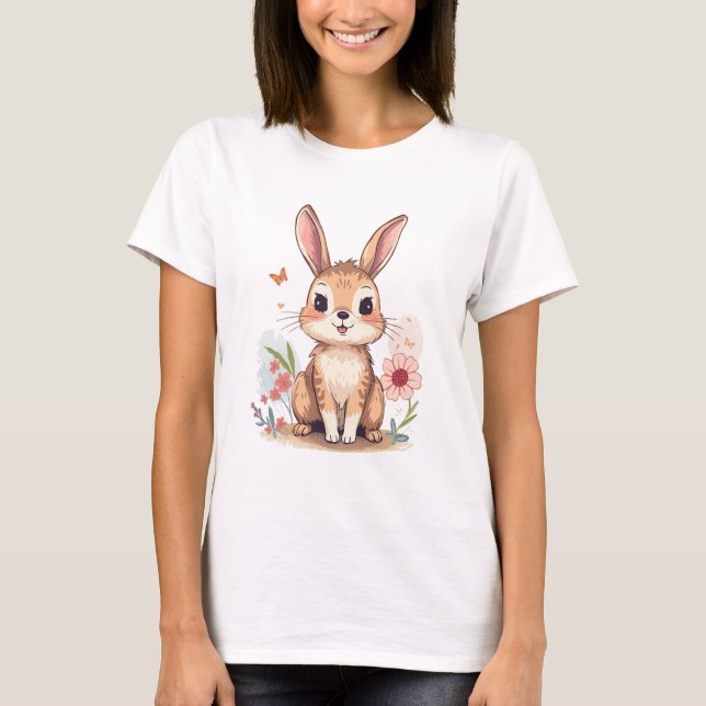 Camiseta Design Clássico de Coelho - Minimalista (Frente)