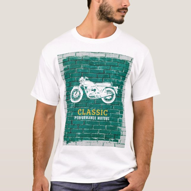 Camiseta Design Clássico de Motocicleta (Frente)